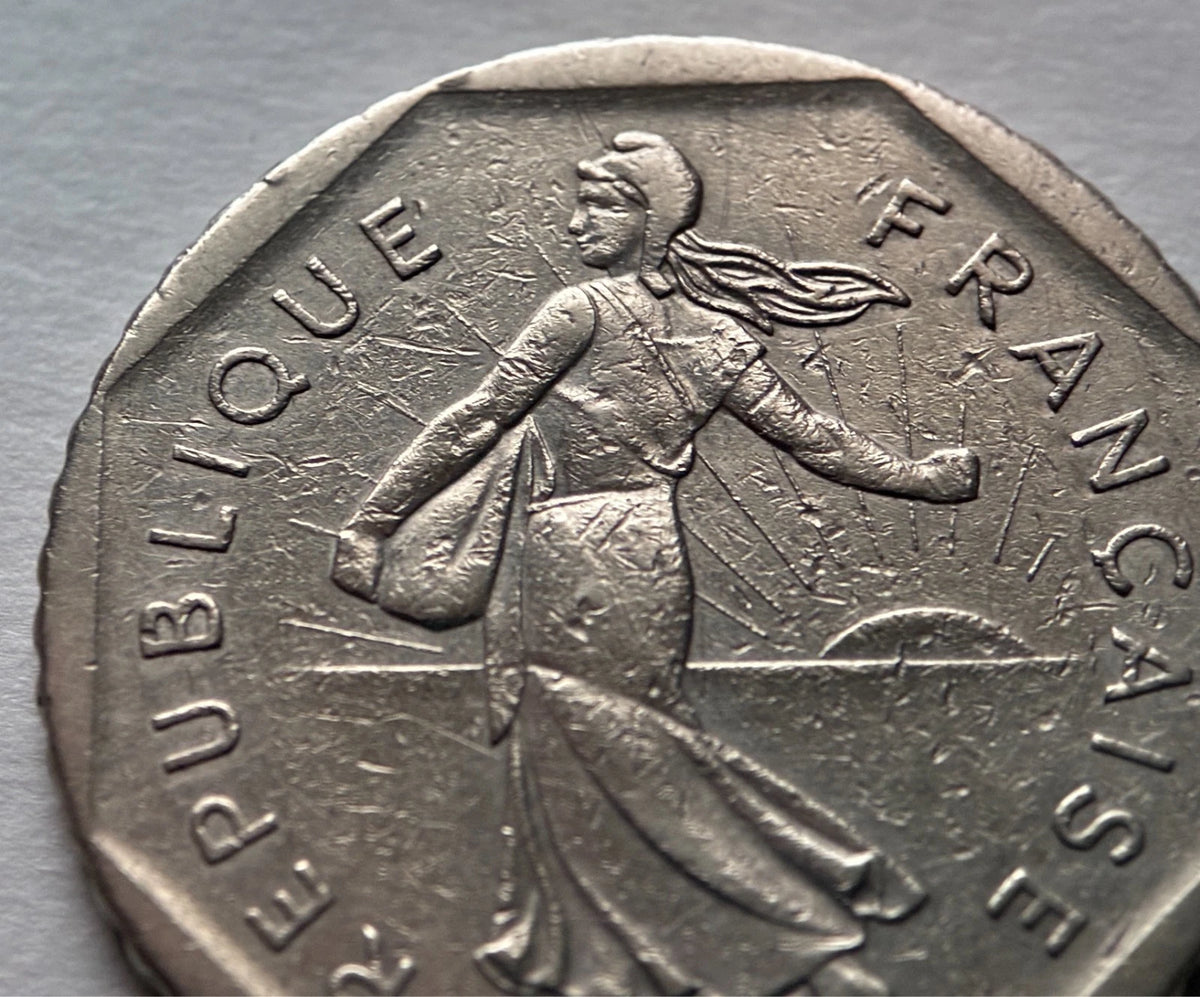 2 Francs 1979 | Frankreich | Säerin 'Semeuse' im Sonnenaufgang | Nickel Münze | schön