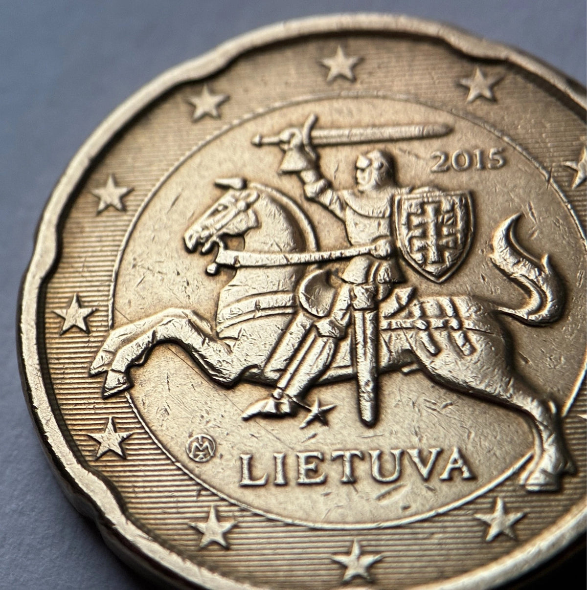 20 Cent 2015 | Litauen | Vytis Ritter | Münze aus Nordischem Gold | schön