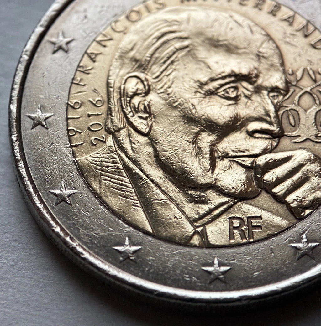 2 Euro 2016 | Frankreich | 100. Geburtstag von François Mitterrand | Bi-Metall Gedenkmünze | schön