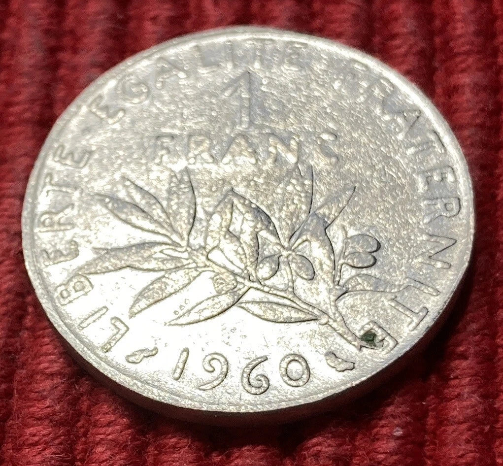 1 Franc 1960 | Frankreich | Olivenzweig | Semeuse | Münze aus Nickel
