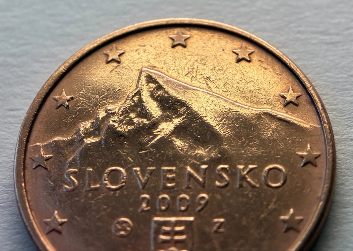 5 Cent 2009 | Slowakei | Berg Kriváň | Verkupferter Stahl Münze | schön