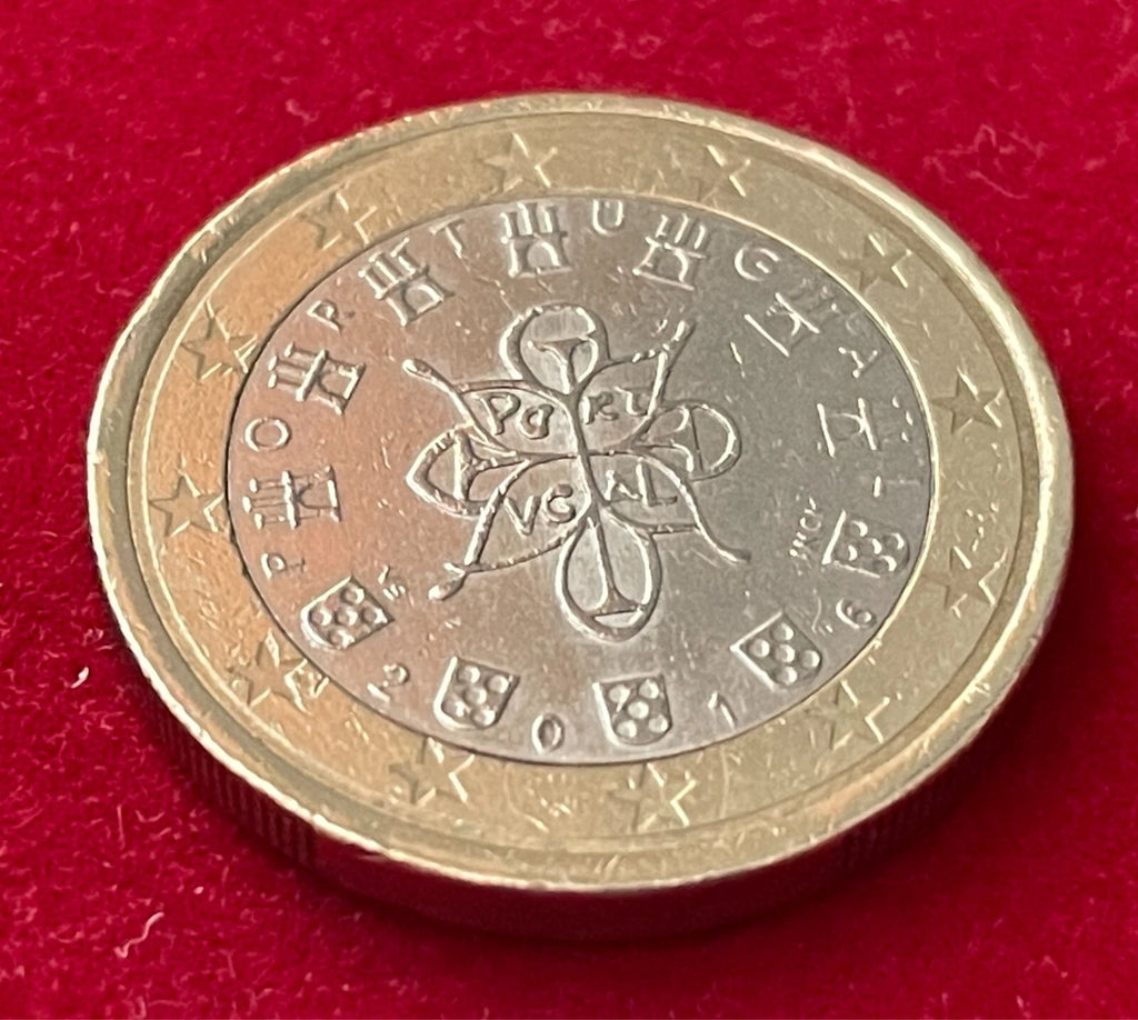 1 Euro 2016 | Portugal | sieben Burgen & fünf Wappen | Bi-Metall Münze