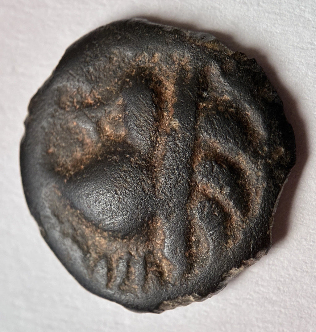 Kelten Gallien Leuci Potin - Obol 150-50 vor Chr. – Antike Bronzemünze / Sehr gut erhalten