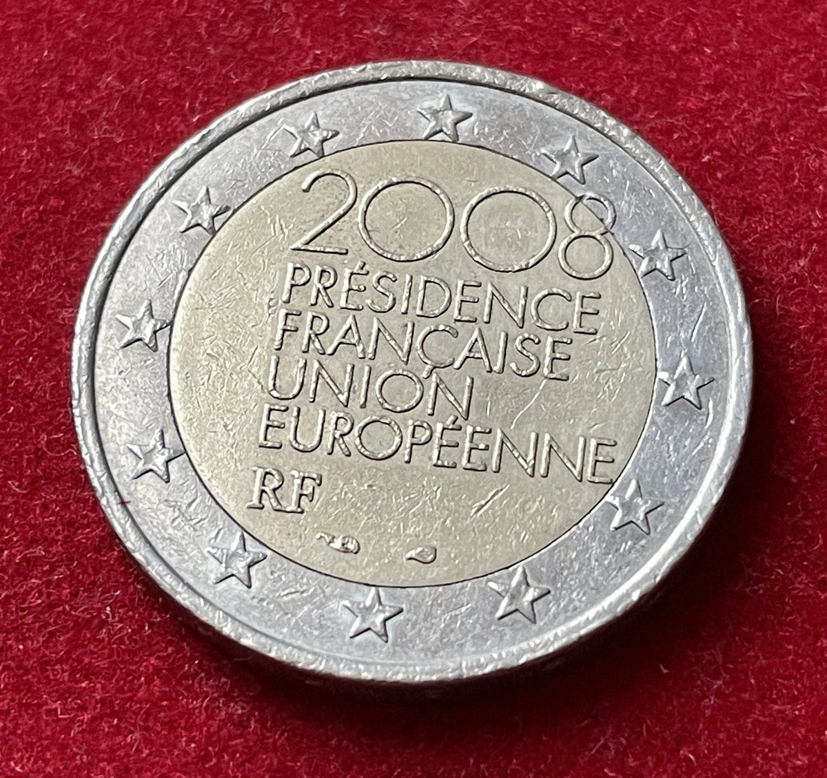 2 Euro 2008 | Frankreich | Présidence française Union européenne RF | Bi-Metall Gedenkmünze | Sehr schön