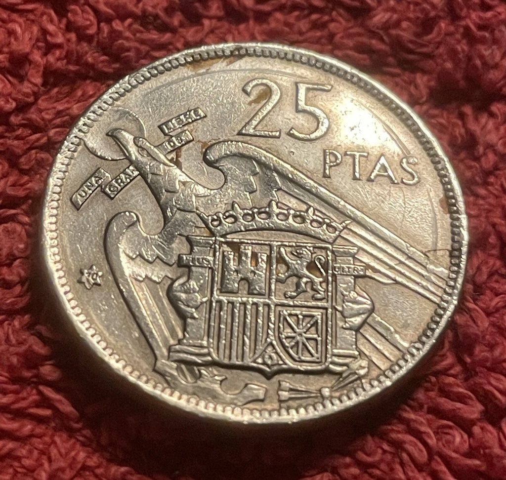 25 Peseten 1957 *70 | Spanien | Francisco Franco | Kupfer-Nickel Münze | schön