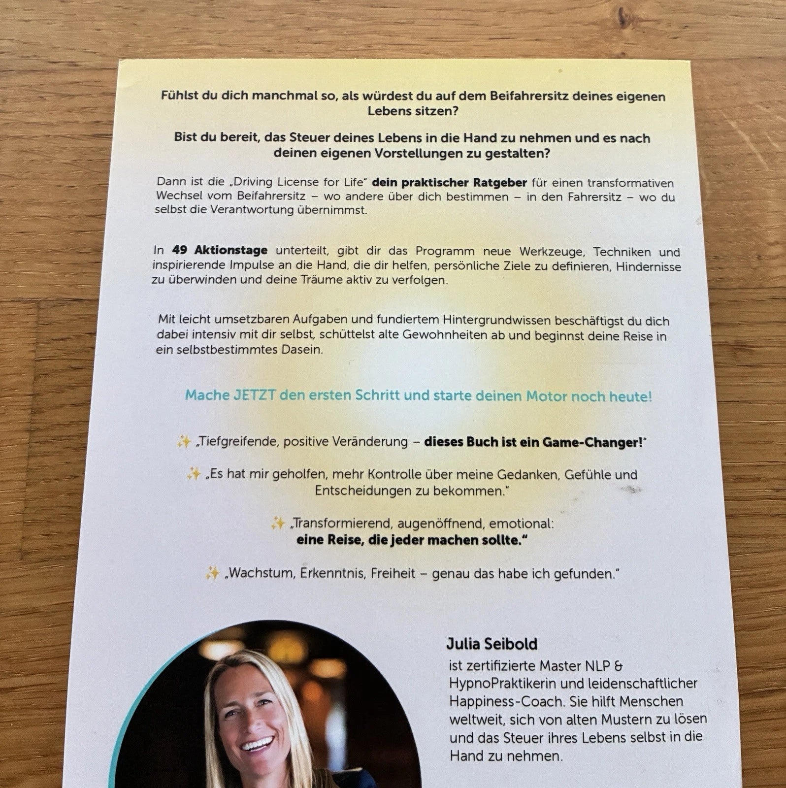 Driving License for Life: Erobere den Fahrersitz deines Lebens in 49 Tagen | Julia Seibold | Taschenbuch | Zustand sehr gut
