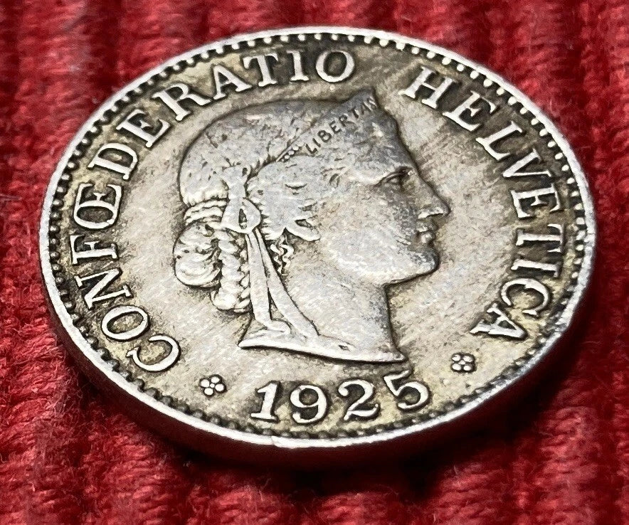 10 Rappen 1925 B | Schweiz | Libertas | Kupfer-Nickel-Legierung | Kursmünze | schön