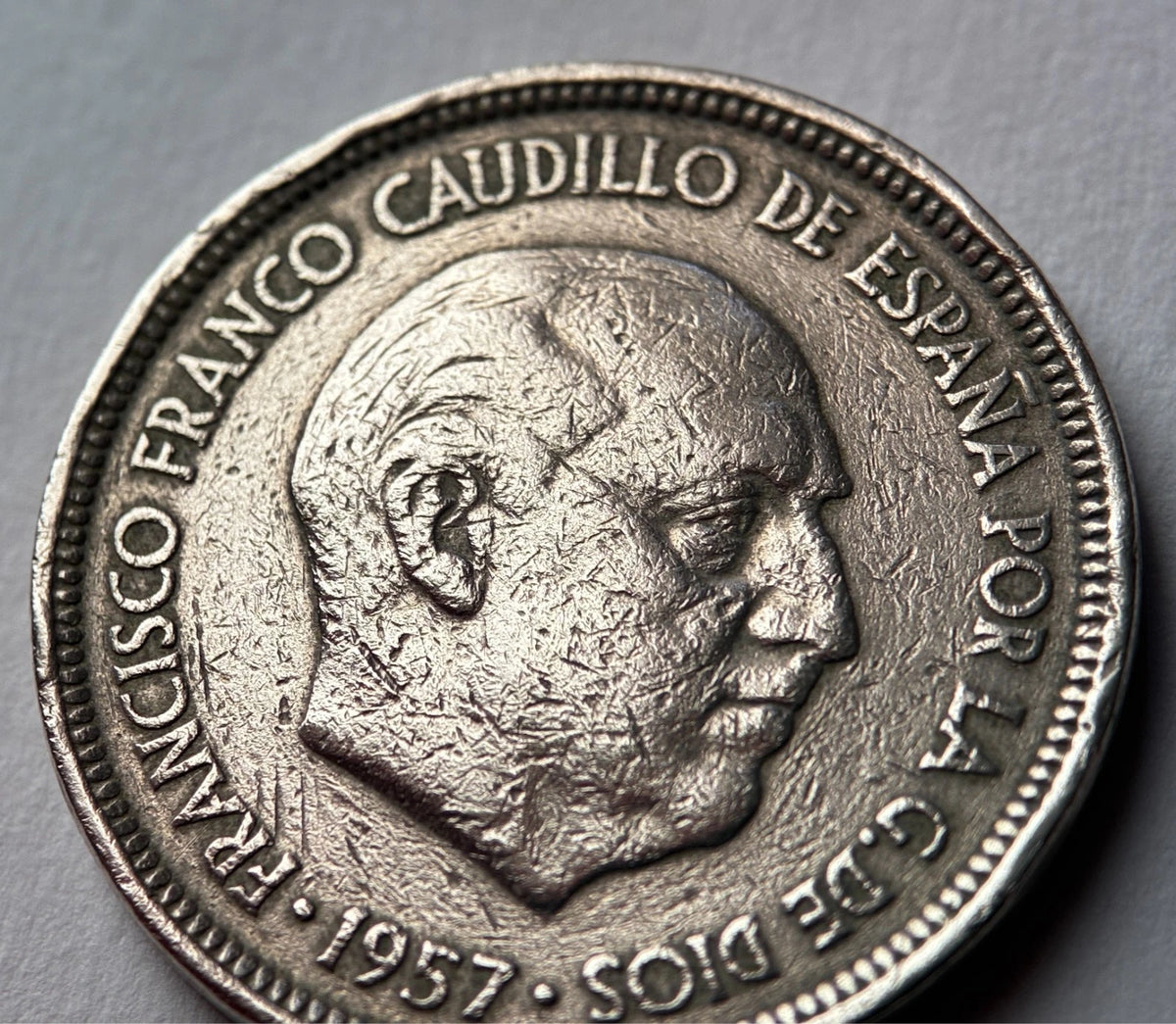 5 Peseten 1957 *60 | Spanien | Francisco Franco | Kupfer-Nickel Münze | schön