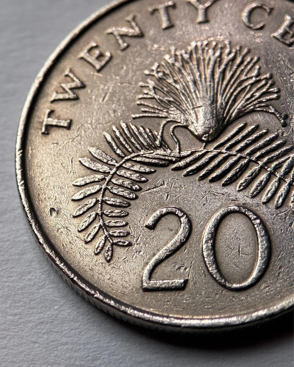 20 Cents 1987 | Singapur | Calliandra surinamensis | Kupfer-Nickel Münze | schön