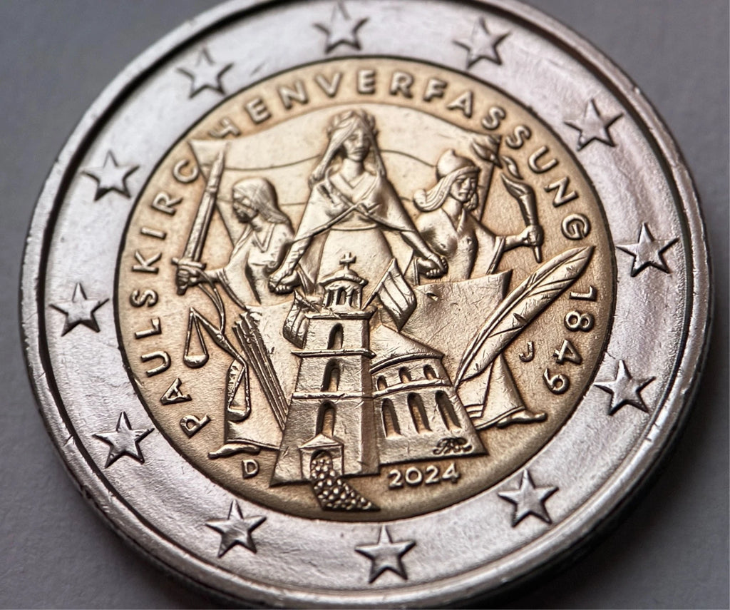 2 Euro 2024 J | Deutschland | 175 Jahre Paulskirchenverfassung | Bi-Metall Münze