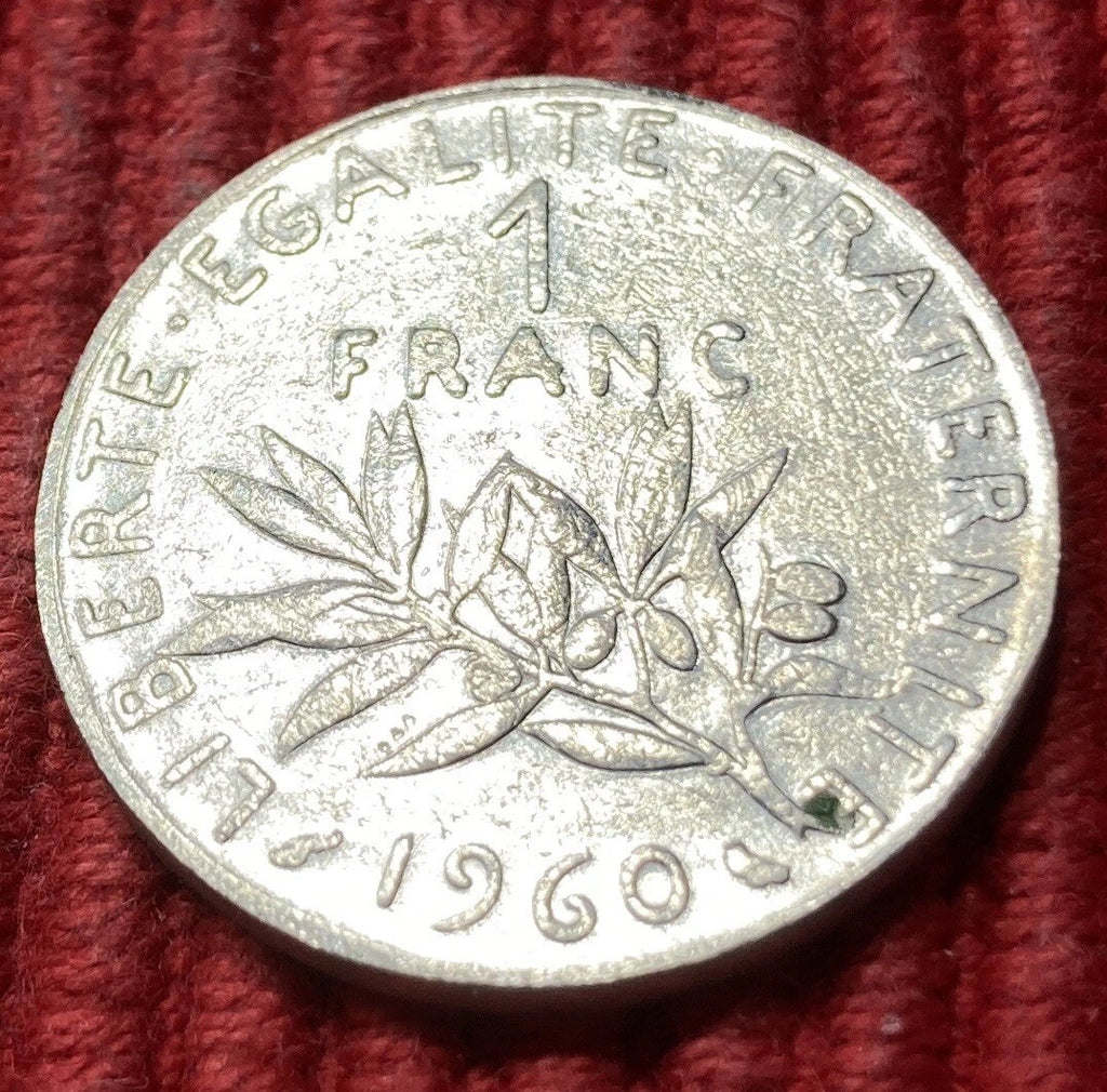 1 Franc 1960 | Frankreich | Olivenzweig | Semeuse | Münze aus Nickel