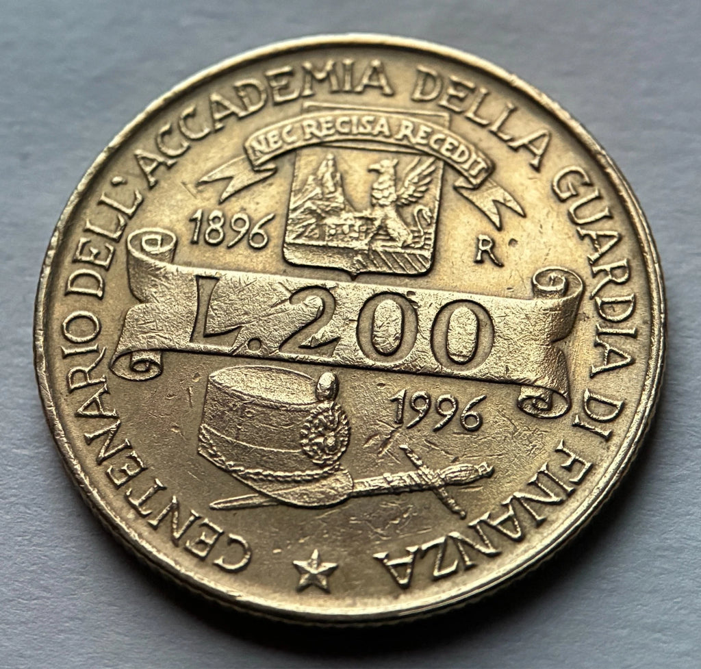 200 Lire 1996 | Italien | 100 Jahre Zollakademie Gedenkmünze