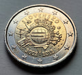 2 Euro 2012 | Slowakei | 10 Jahre Euro-Bargeld | Bi-Metall Gedenkmünze | schön