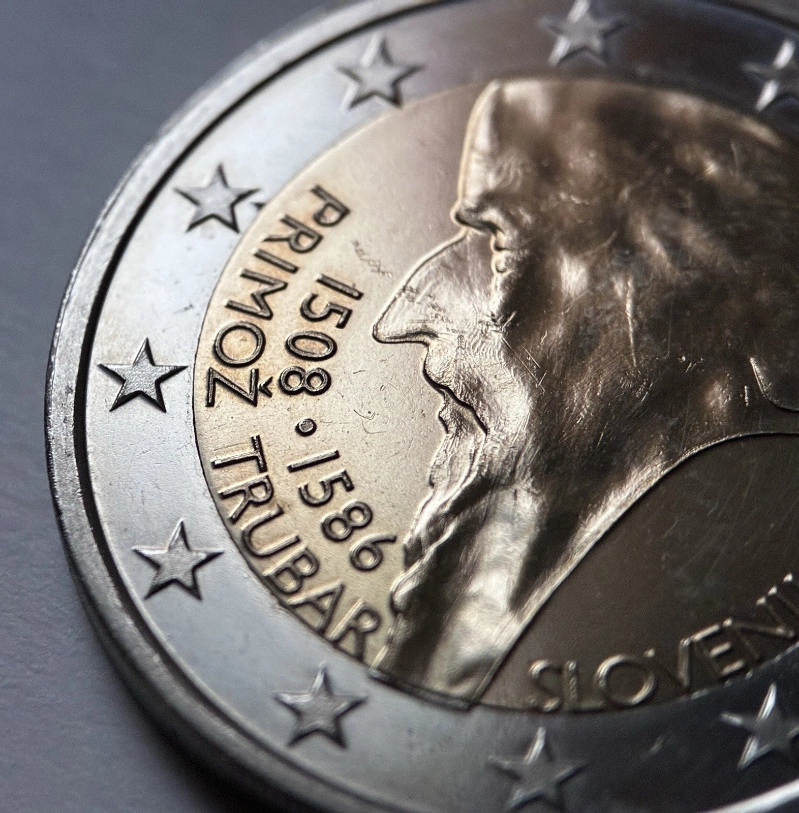 2 Euro 2008 | Slowenien | 500. Geburtstag Primož Trubar | Bi-Metall Münze