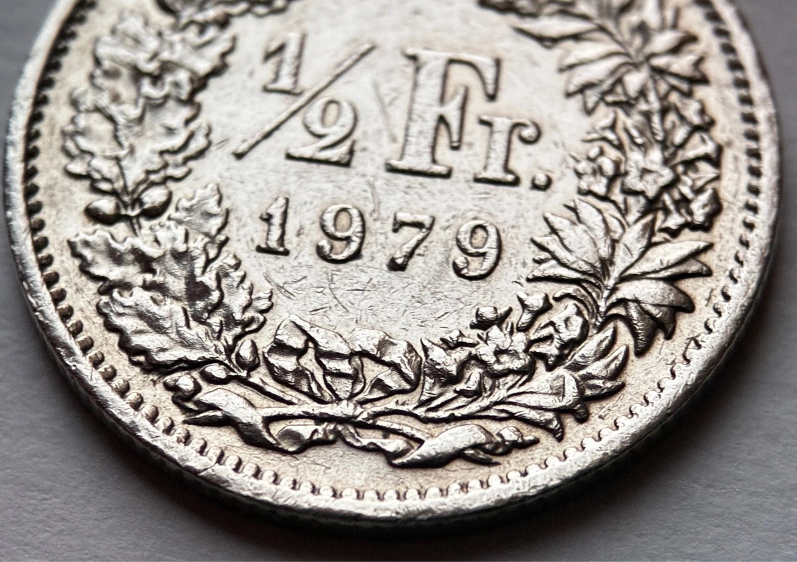1/2 Franken 1979 | Schweiz | Helvetia mit Speer & Schild | Kupfer-Nickel-Münze
