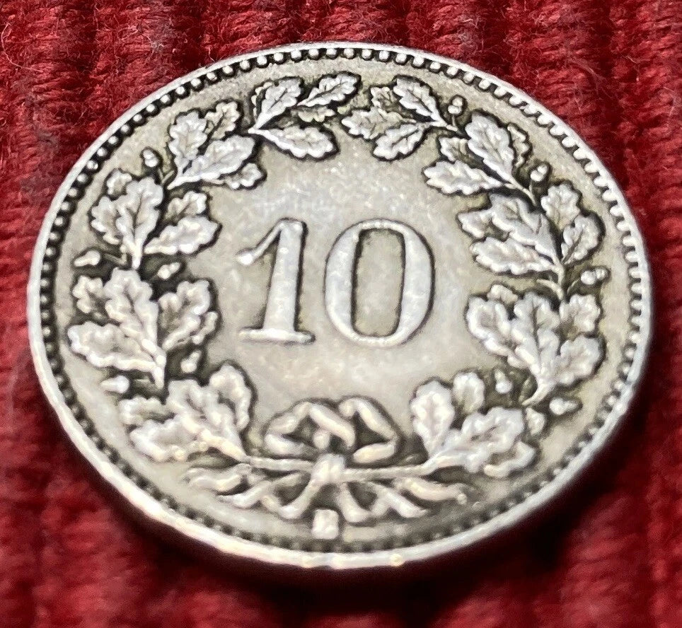 10 Rappen 1925 B | Schweiz | Libertas | Kupfer-Nickel-Legierung | Kursmünze | schön