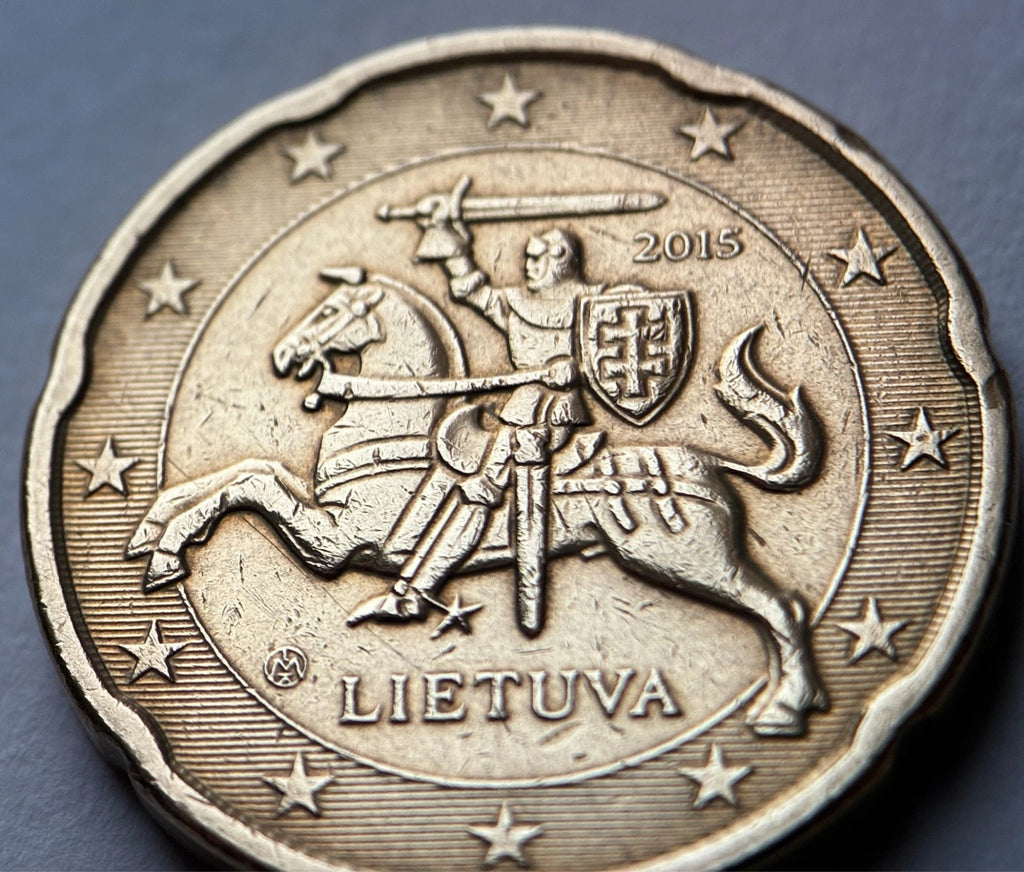20 Cent 2015 | Litauen | Vytis Ritter | Münze aus Nordischem Gold | schön