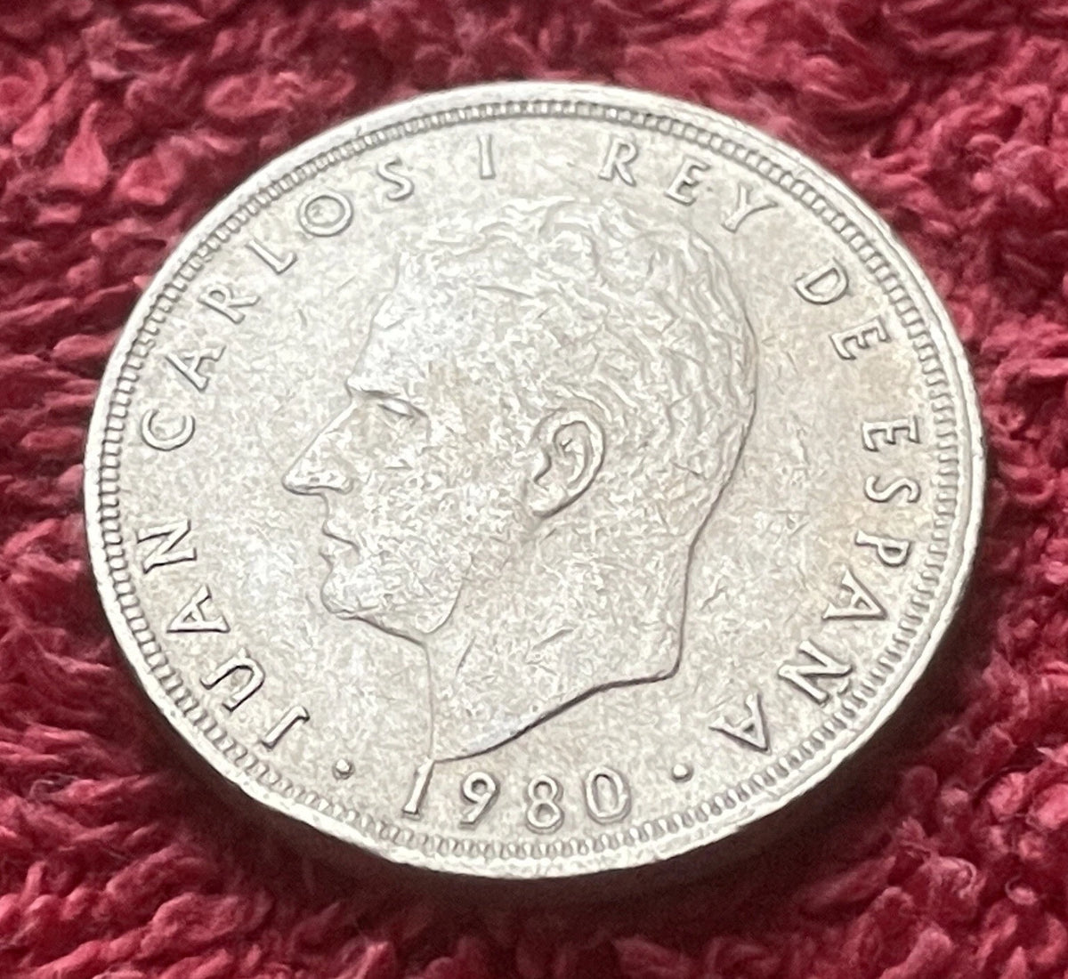 5 Pesetas 1980 *81 | Spanien | König Juan Carlos I. | Fußball WM 1982 | Kupfer-Nickel Münze | schön