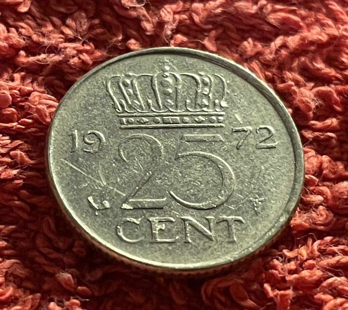 25 Cent 1972 | Niederlande | Königin Juliana | Münze aus Nickel | schön