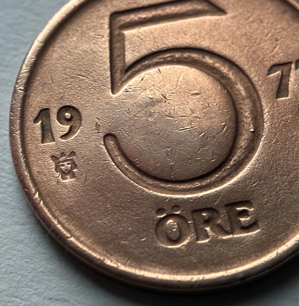 5 Öre 1973 | Schweden | Gustaf VI. Adolf | Bronze | Skandinavische Münze | schön