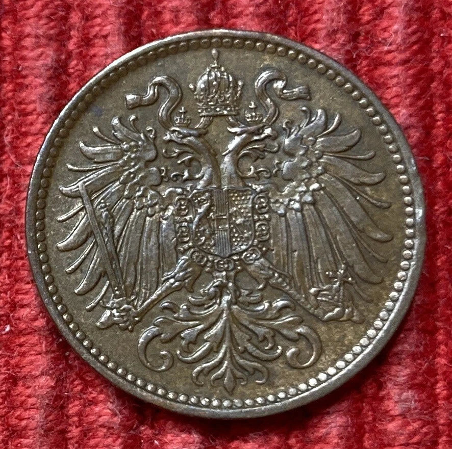 2 Heller 1896 | Österreich | Habsburgischer Doppeladler | Bronze | Kursmünze | schön