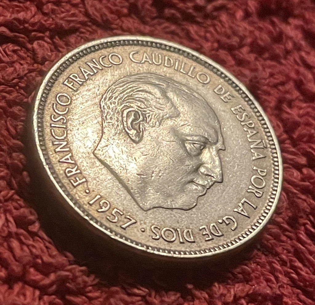25 Peseten 1957 *70 | Spanien | Francisco Franco | Kupfer-Nickel Münze | schön