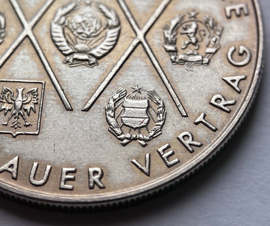 10 Mark 1975 A | Deutsche Demokratische Republik (DDR) | 20 Jahre Warschauer Vertrag | Kupfer-Zink-Nickel | Gedenkmünze | sehr schön