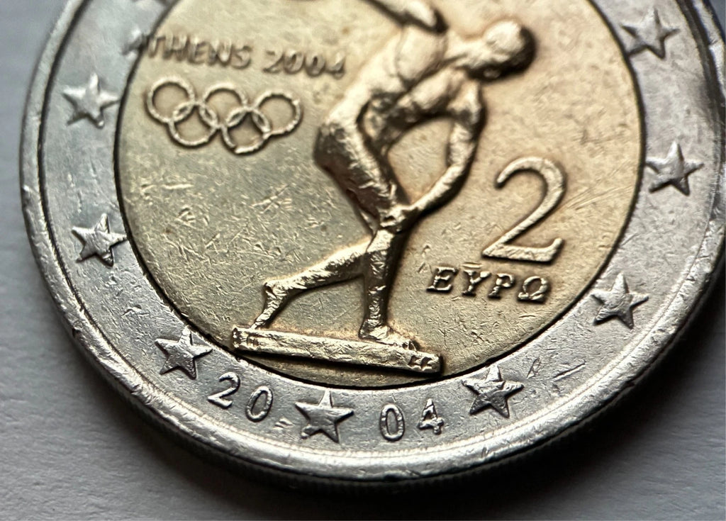 2 Euro 2004 | Griechenland | Olympische Sommerspiele Athen | Bi-Metall Gedenkmünze | schön