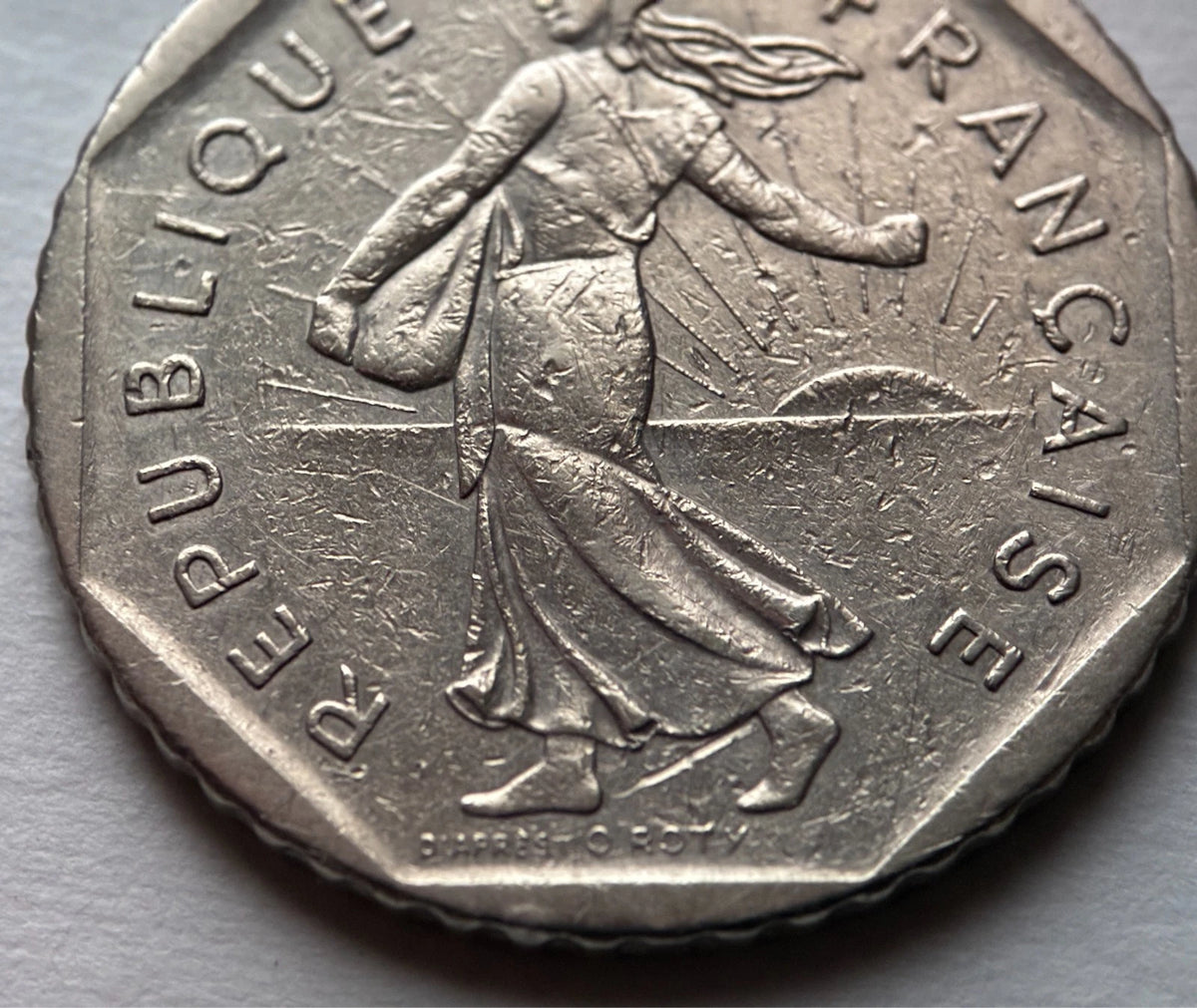 2 Francs 1979 | Frankreich | Säerin 'Semeuse' im Sonnenaufgang | Nickel Münze | schön