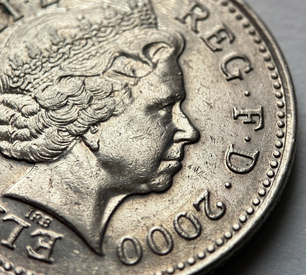 10 Pence 2000 | Großbritannien | Elizabeth II. | gekrönter Löwe | Kupfer-Nickel Münze