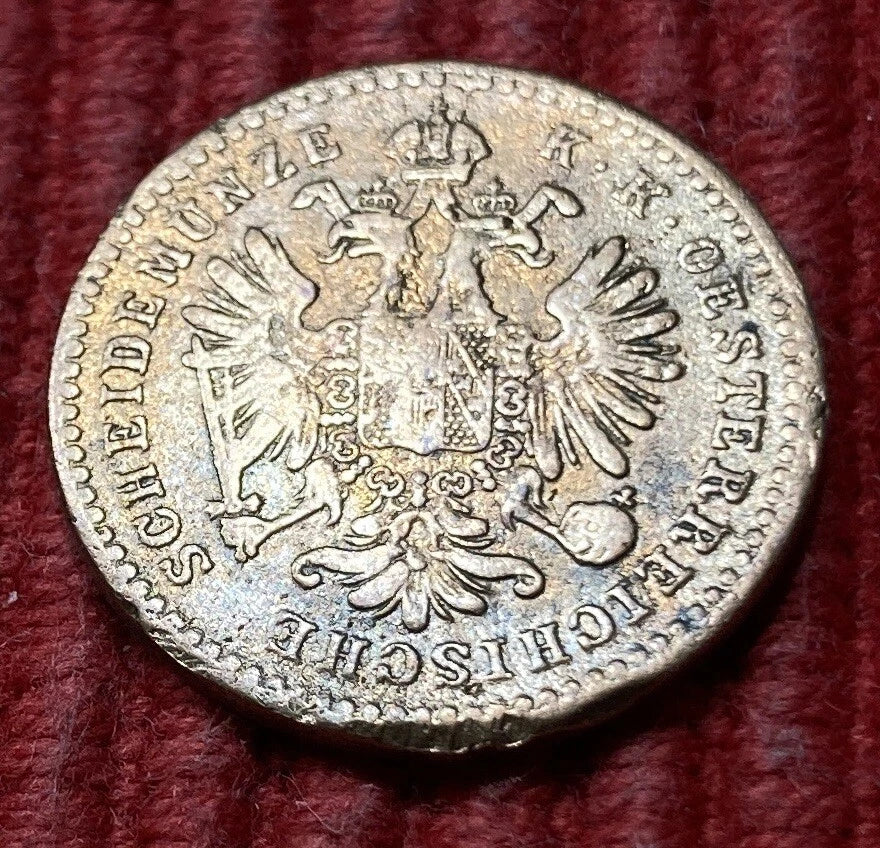 1 Kreuzer 1858 A | Österreich-Ungarn | Kaiser Franz Joseph I. | Kupfer | Historische Scheidemünze