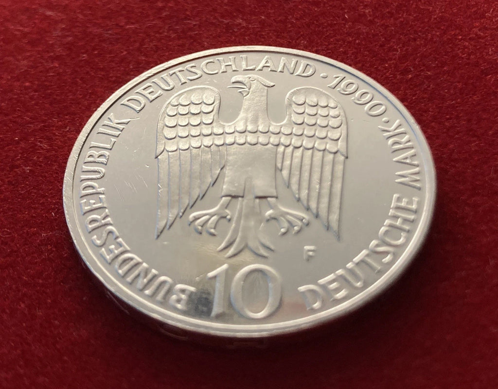 10 Deutsche Mark 1990 F | Bundesrepublik Deutschland | Kaiser Friedrich I. Barbarossa | 625er Silbermünze | vorzüglich