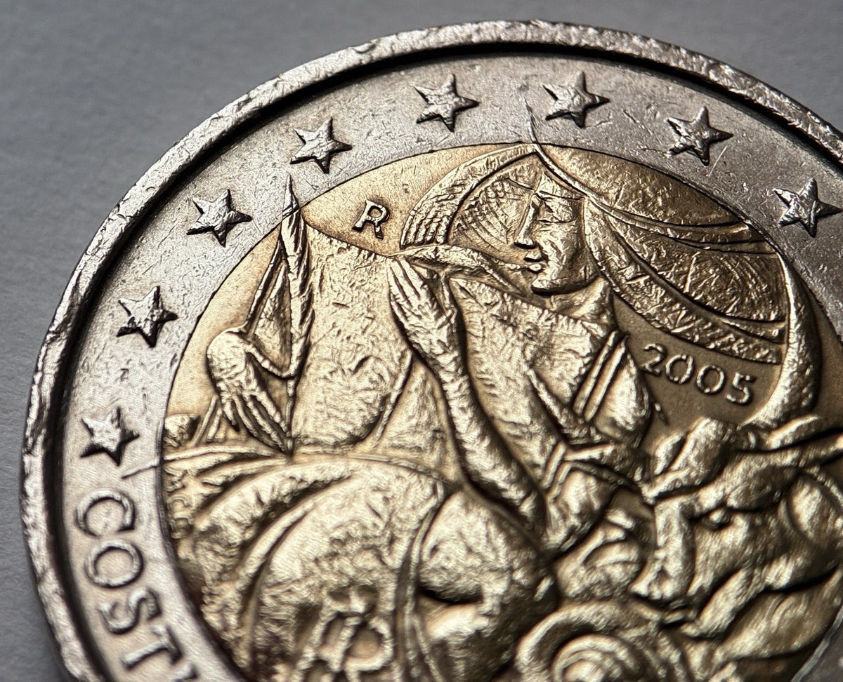 2 Euro 2005 | Italien | EU-Verfassung | Costituzione Europea | Bi-Metall Gedenkmünze | schön