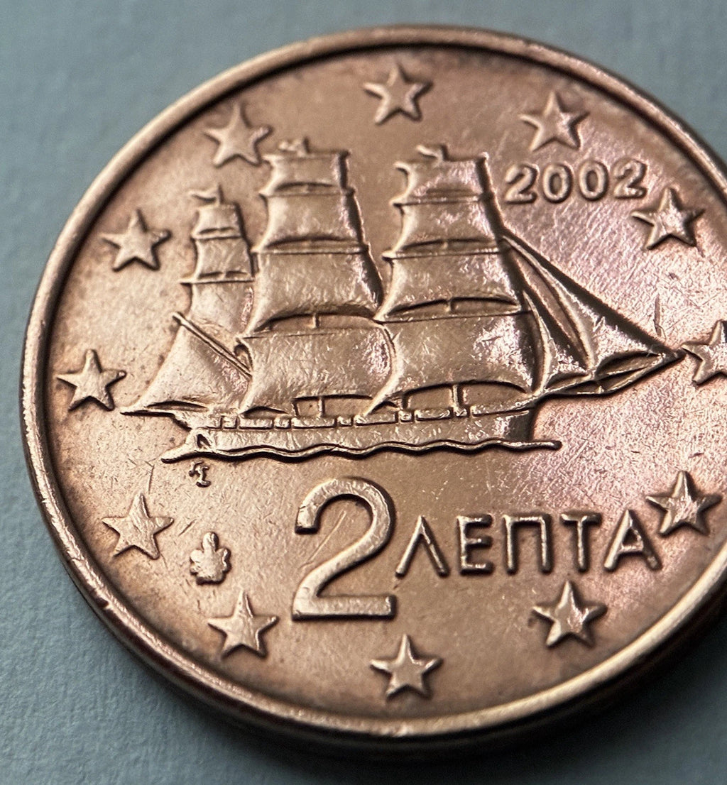 2 Cent 2002 | Griechenland | Griechische Korvette | Verkupferter Stahl Münze | sehr schön