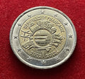 2 Euro 2012 | Frankreich | 10 Jahre Einführung des Euro | Bi-Metall Gedenkmünze | schön