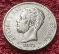 5 Pesetas 1871*71 | Spanien | König Amadeus I. | 900er Silber | Historische Münze | sehr schön
