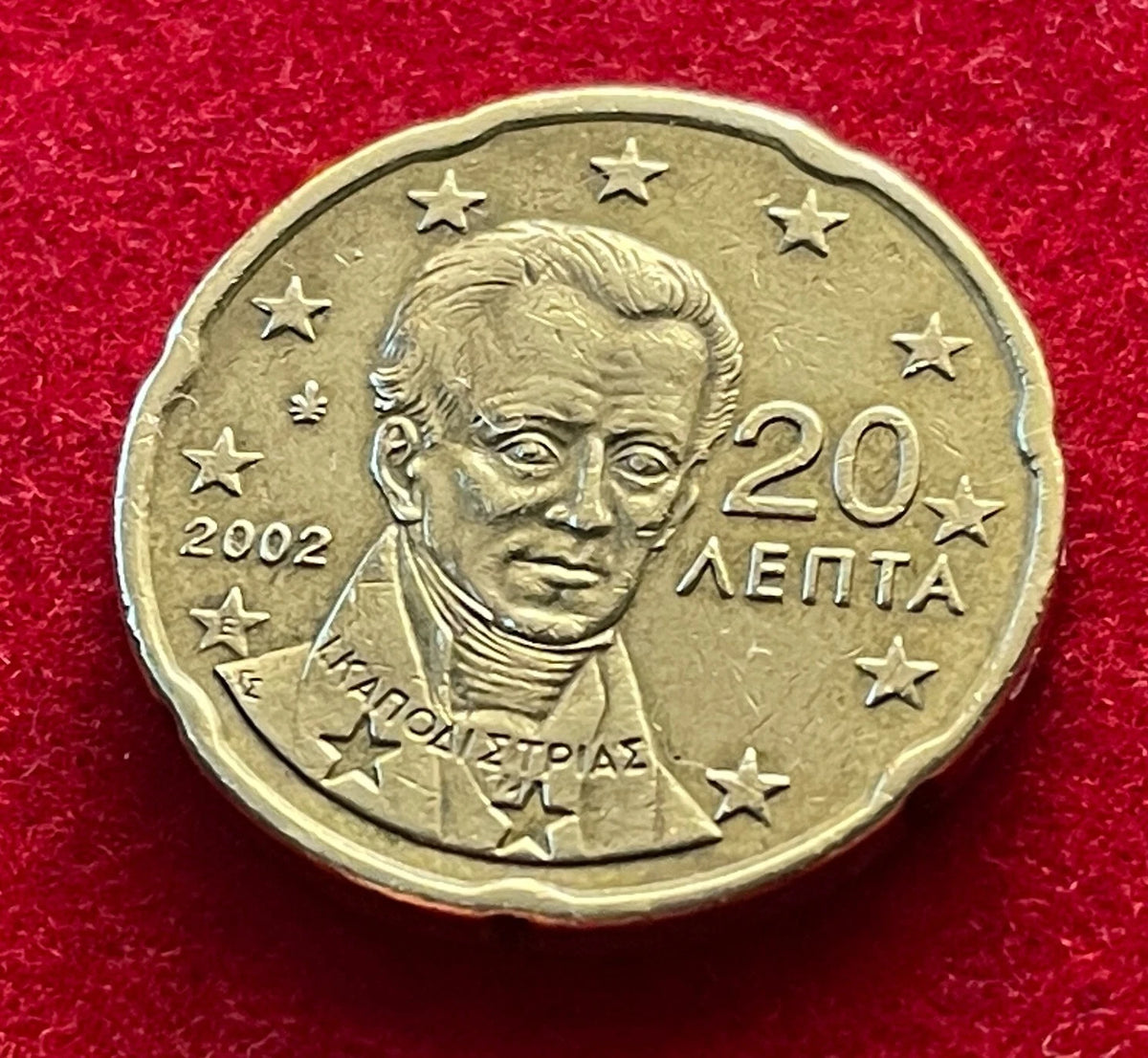 20 Cent 2002 | Griechenland | Ioannis Kapodistrias | Nordisches Gold Münze | schön
