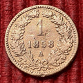 1 Kreuzer 1858 A | Österreich-Ungarn | Kaiser Franz Joseph I. | Kupfer | Historische Scheidemünze