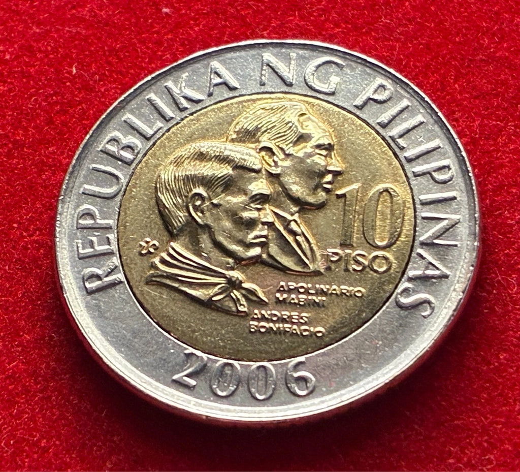 10 Piso 2006 | Philippinen | Andrés Bonifacio & Apolinario Mabini | Bi-Metall Münze