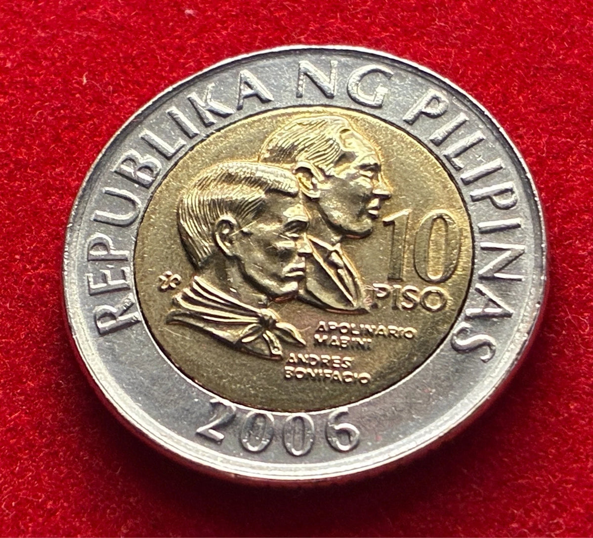 10 Piso 2006 | Philippinen | Andrés Bonifacio & Apolinario Mabini | Bi-Metall Münze