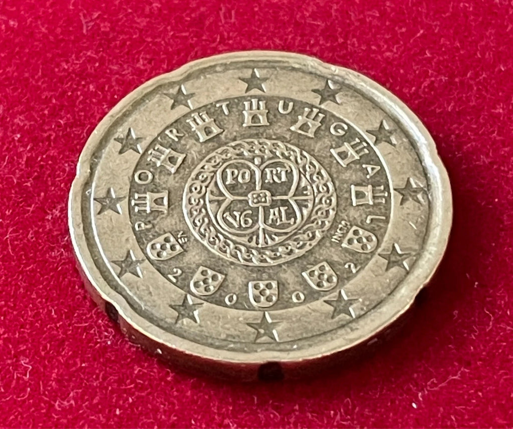 20 Cent 2002 | Portugal | sieben Burgen & fünf Wappen | Münze aus Nordischem Gold | schön