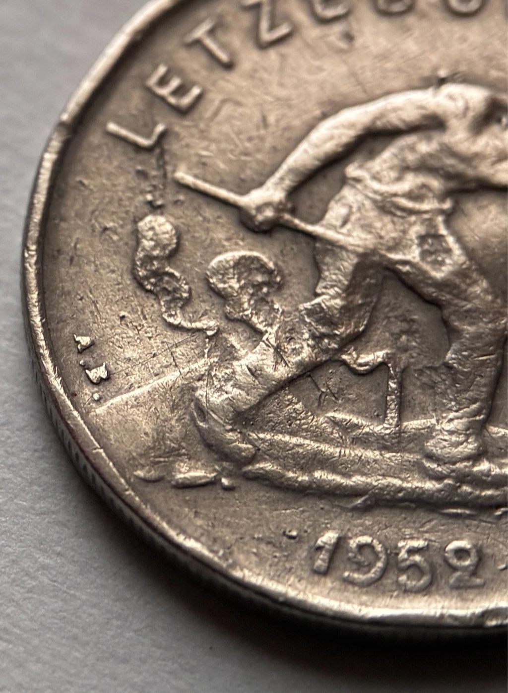 1 Franc 1952 | Luxemburg | „Feierstëppler“ | Großherzogin Charlotte | Kupfer-Nickel-Münze | schön