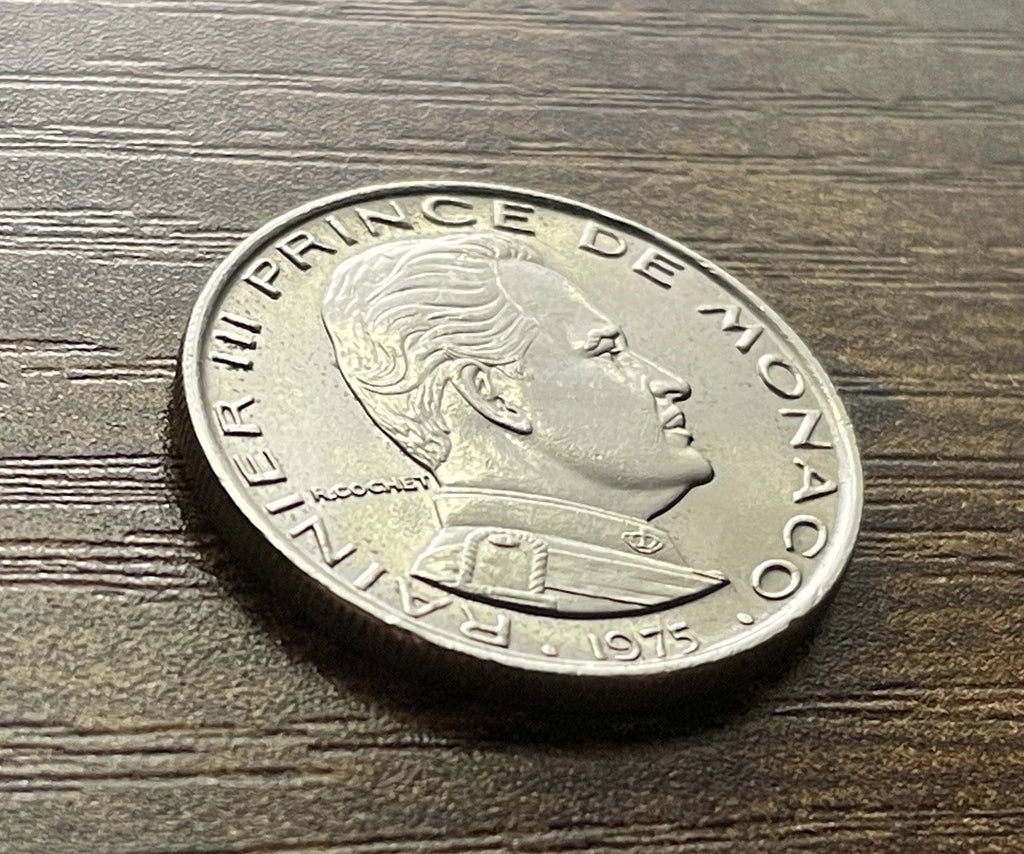 1 Franc 1975 | Monaco | Fürst Rainier III. | Deo Juvante | Nickel-Münze | vorzüglich