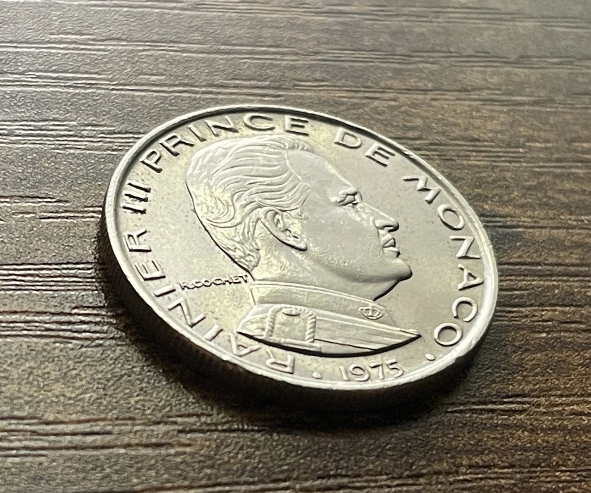 1 Franc 1975 | Monaco | Fürst Rainier III. | Deo Juvante | Nickel-Münze | vorzüglich