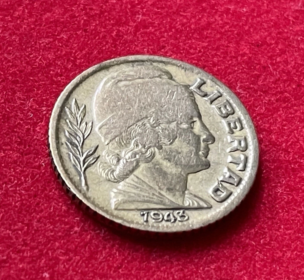 5 Centavos 1943 | Argentinien | Libertad & Stier | Aluminiumbronze Münze | schön