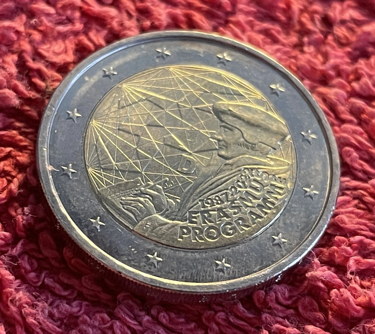 2 Euro Gedenkmünze 2022 Deutschland F – Erasmus-Programm – 35 Jahre Jubiläum / Sehr Schön