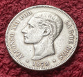 5 Peseten 1878 *78 Spanien – Alfonso XII – 900er Silber Münze