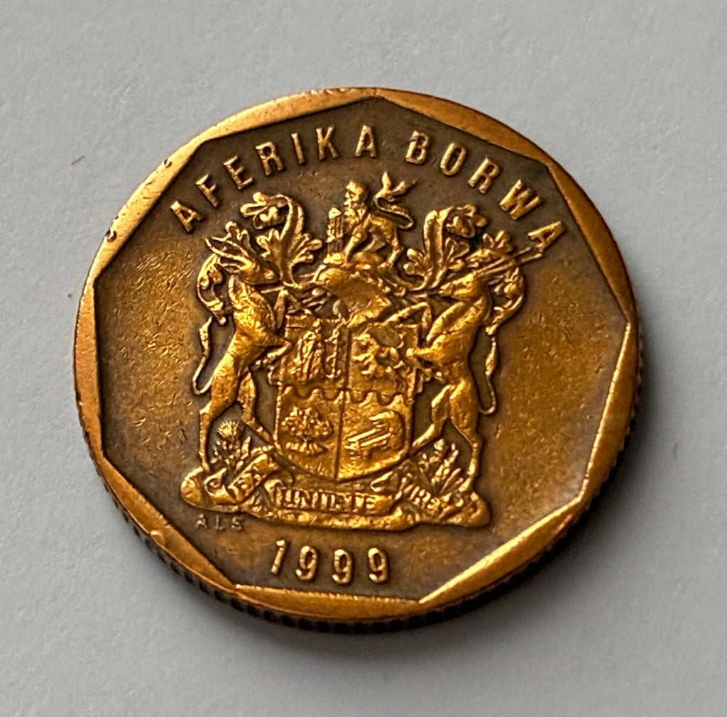 20 Cents 1999 | Südafrika | Zuckerbusch Motiv (Protea) | Verbronzter Stahl Münze | schön