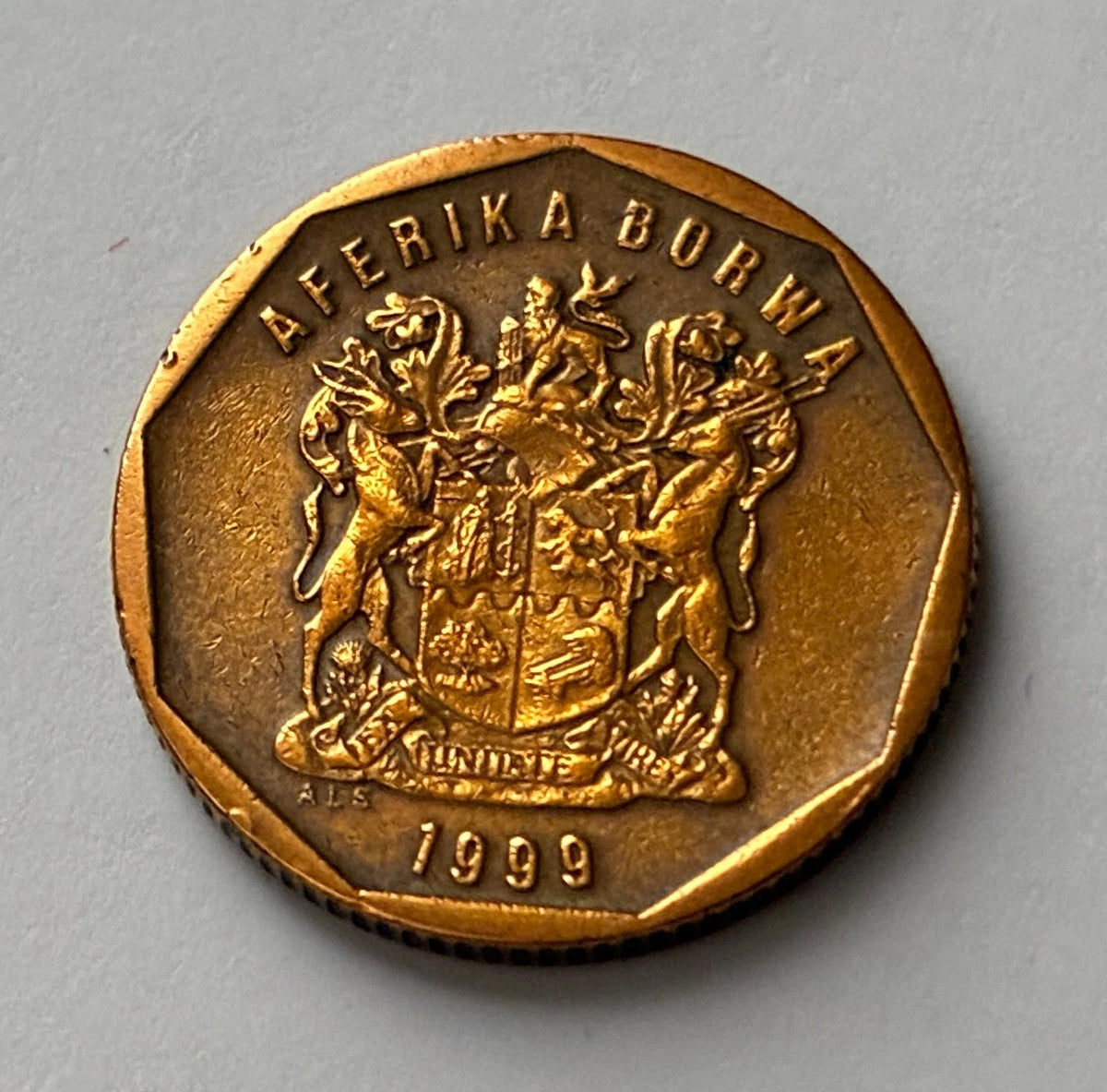 20 Cents 1999 | Südafrika | Zuckerbusch Motiv (Protea) | Verbronzter Stahl Münze | schön