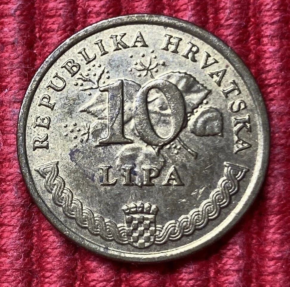 10 Lipa 2005 | Republik Kroatien | Tabakpflanze Duhan | Vermessingter Stahl Münze | sehr schön